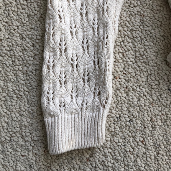 LOFT beige sweater with crochet sleeves - Picture 3 of 5
